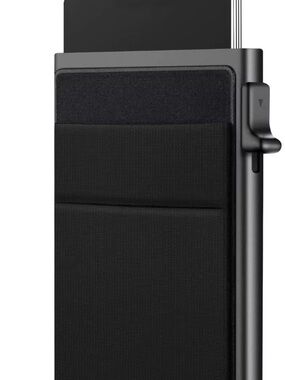 Sleek Black Minimalist yo Card Holder Wallet RFID blocking pop up